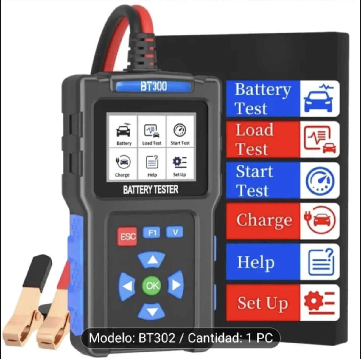 Probador de bateria para auto BT302